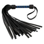 Флогер шкіряний ZADO TOOLS Leather Flogger із плетеною ручкою, чорно-синій