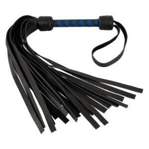 Флогер шкіряний ZADO TOOLS Leather Flogger із плетеною ручкою, чорно-синій