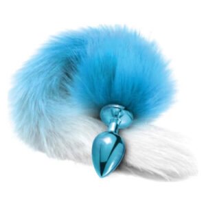 Анальна пробка з хвостом Global Novelties NIXIE METAL BUTT PLUG WITH OMBRE TAIL