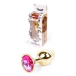 Анальна пробка з червоним каменем Plug-Jewellery Gold PLUG-Pink