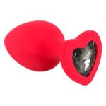 Анальна пробка з кристалом у вигляді серця You2Toys, червона