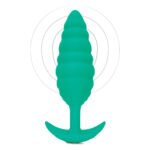 Анальна пробка з вібрацією, рельєфна B-VIBE-TEXTURE PLUG TWIST, зелена