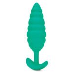 Анальна пробка з вібрацією, рельєфна B-VIBE-TEXTURE PLUG TWIST, зелена