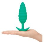 Анальна пробка з вібрацією, рельєфна B-VIBE-TEXTURE PLUG TWIST, зелена