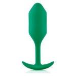 Анальна пробка із зміщеним центром ваги B-Vibe Snug Plug 2, силіконова, зелена