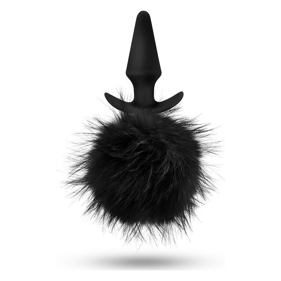 Анальний затор, заячий хвостик, чорний ANAL ADVENTURES PLATINUM RABBIT TAIL PLUG Анальний затор, заячий хвостик, чорний ANAL ADVENTURES PLATINUM RABBIT TAIL PLUG