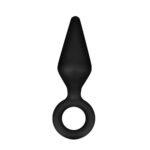 Анальний плаг із кільцем-стопером Blush Anal Adventures Platinum Silicone чорний, 11.4 х 3.1 см