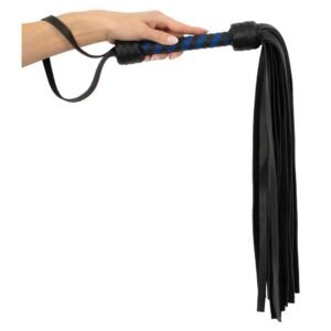 Флогер шкіряний ZADO TOOLS Leather Flogger із плетеною ручкою, чорно-синій