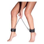 Кандали на ноги ZADO FETISH з натуральної шкіри, чорні