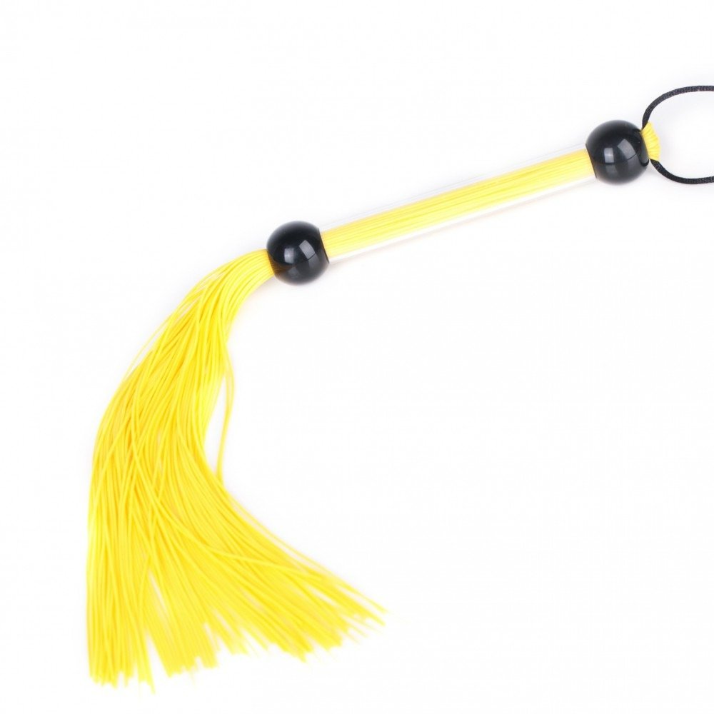 Батіг жовтий DS Fetish FLOGGER з прозорою ручкою, 39 см Батіг жовтий DS Fetish FLOGGER з прозорою ручкою, 39 см