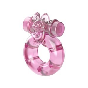 Кільце ерекційне з вібрацією Baile bunny, рожеве, 1.5 см