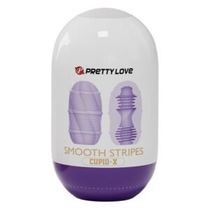 Мастурбатор міні з ребристим рельєфом Pretty Love Smooth Stripes Cupid X Egg, фіолетовий