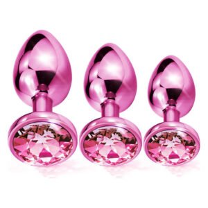 Набір анальних пробок Global Novelties NIXIE METAL BUTT PLUG TRAINER SET, PINK METALLIC