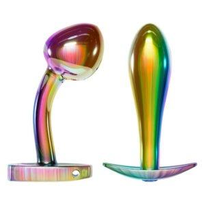Набір металевих райдужних анальних пробок Anos Metal Butt Plug Set, 2 шт.