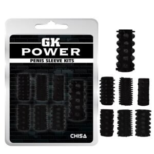 Набір рельєфних насадок для члена Chisa GK Power, чорний, 7 шт.