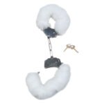 Наручники білий метал з хутром plush handcuffs