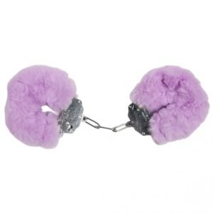 Наручники метал із хутром Plush handcuffs, фіолетові