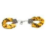 Наручники металеві DS Fetish з леопардовим хутром