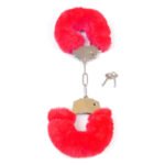 Наручники з пухнастим хутром Boss Series Furry Cuffs червоні