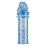 Насадка на член рельєфна Toy Joy, що подовжує, реалістична, блакитна, 15.5 х 3 см