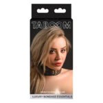 Нашийник з D-подібним кільцем та заклепками Taboom, веганська шкіра, чорний, 44 см