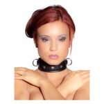 Нашийник широкий Zado FETISH з D-кільцями, шкіряний, чорний