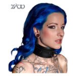 Нашийник з натуральної шкіри з металевим кільцем ZADO Fetish, чорний, S/M