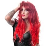 Перука з чубчиком Cottelli Wig red wavy long, червоний