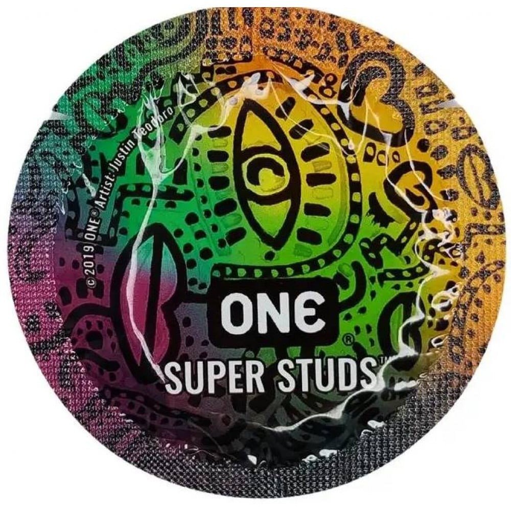 Набір латексних презервативів One Super Studs із точковим рельєфом (ціна за 5 шт.) Набір латексних презервативів One Super Studs із точковим рельєфом (ціна за 5 шт.)