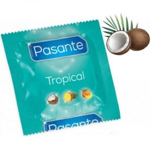 Презервативи оральні зі смаком кокосу Рasante Tropical кольорові, з латексу (ціна за 6 шт)