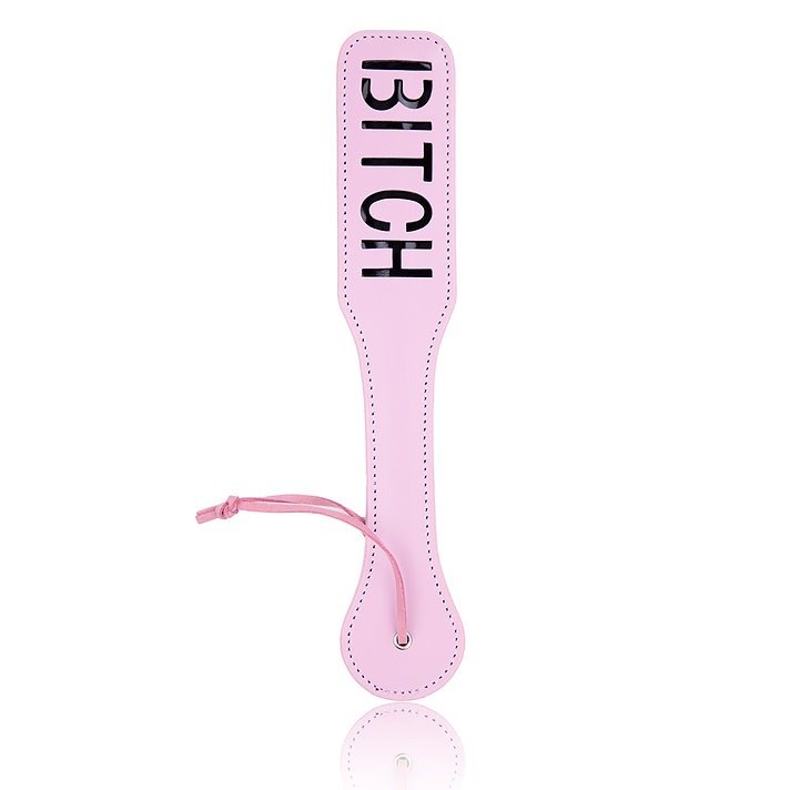 Шльопавка овальна з написом Bitch PADDLE, рожева, 31,5 см Шльопавка овальна з написом Bitch PADDLE, рожева, 31,5 см