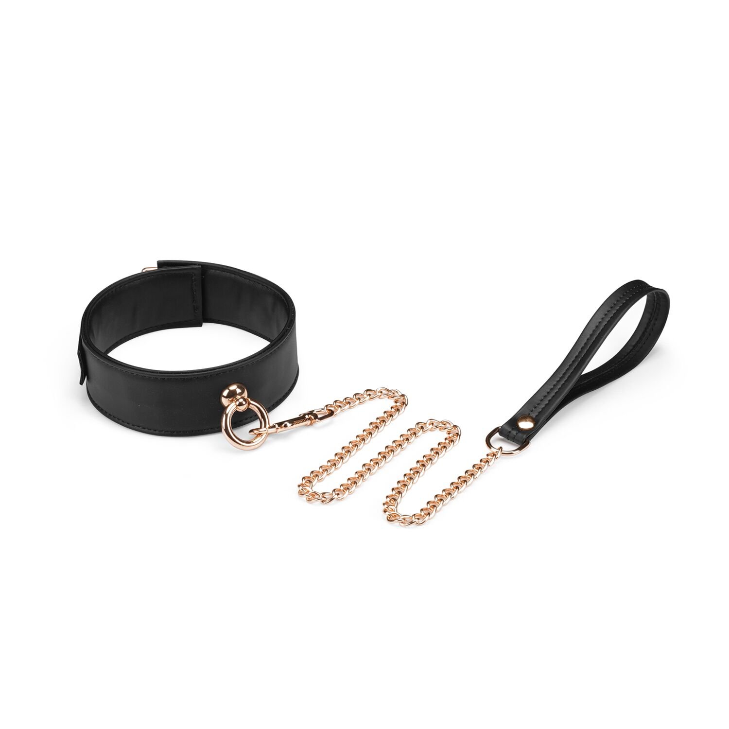 Нашийник з повідцем Liebe Seele Black Organosilicon Collar with Leash, екошкіра Нашийник з повідцем Liebe Seele Black Organosilicon Collar with Leash, екошкіра
