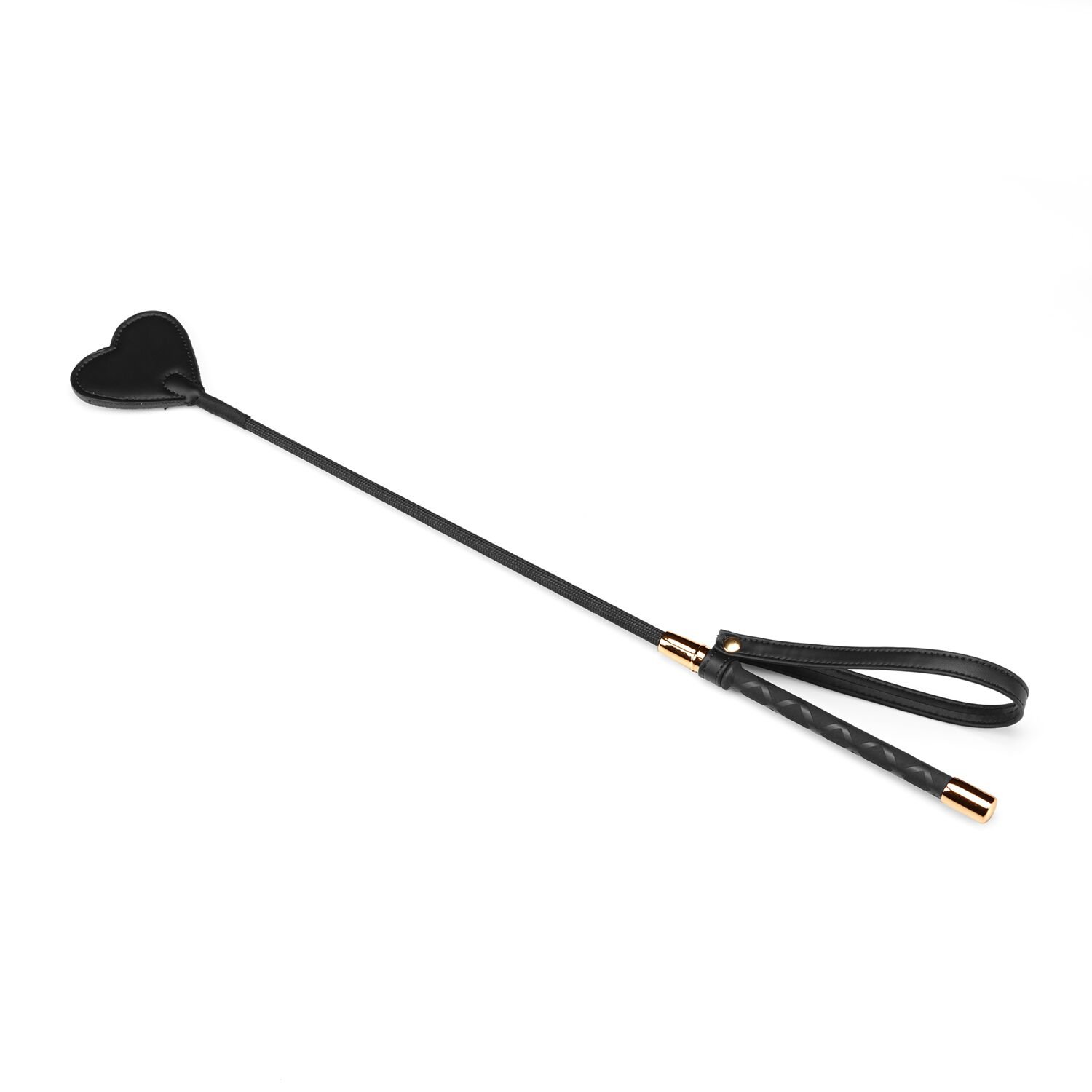Шльопалка-сердечко Liebe Seele Black Organosilicon Riding Crop, екошкіра Шльопалка-сердечко Liebe Seele Black Organosilicon Riding Crop, екошкіра
