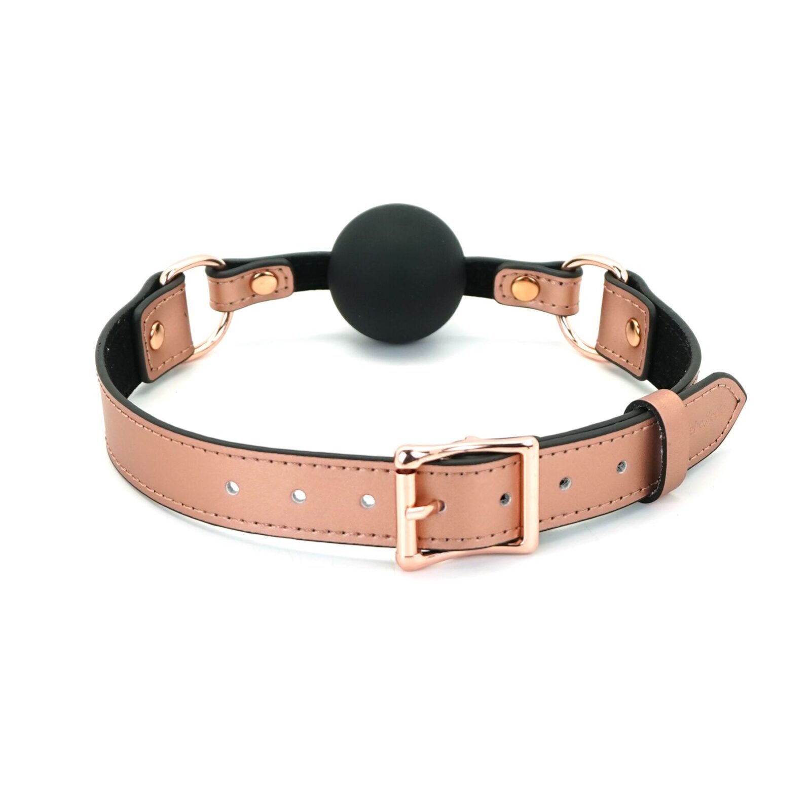 Кляп Liebe Seele Rose Gold Memory Ball Gag, силіконова кулька, діаметр 4,3 см, шкіряний ремінець Кляп Liebe Seele Rose Gold Memory Ball Gag, силіконова кулька, діаметр 4,3 см, шкіряний ремінець