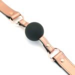 Кляп Liebe Seele Rose Gold Memory Ball Gag, силіконова кулька, діаметр 4,3 см, шкіряний ремінець