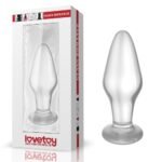 Скляний анальний затор 4,3" Lovetoy Glass Romance Clear