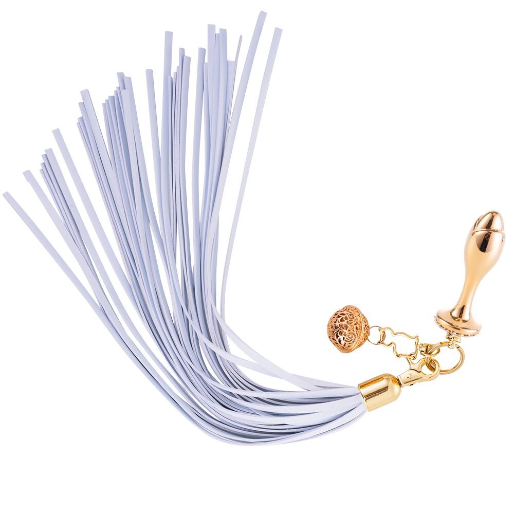 Анальна пробка з флогером LOCKINK SEVANDA White Pony-Tail Anal Rose-shape Plug Анальна пробка з флогером LOCKINK SEVANDA White Pony-Tail Anal Rose-shape Plug