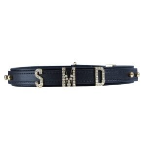 Нашийник LOCKINK Dark DIY Alphabet Collar, чорний, штучна шкіра, букви зі стразами