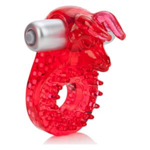 Вібро-ерекційне кільце з биком CalExotics червоне, 8.2 х 5 см
