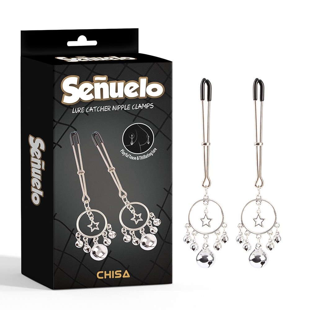 Затискачі на соски CHISA Senuelo Lure Catcher Nipple Clamps з намистинами Затискачі на соски CHISA Senuelo Lure Catcher Nipple Clamps з намистинами