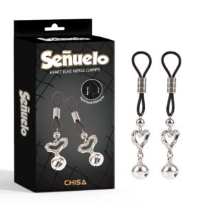 Затискачі на соски CHISA Senuelo Heart Echo Nipple Clamps з дзвіночками