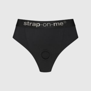 Трусики-бразиліана з фіксацією дилдо Strap-On-Me Harness Lingerie Idole – S – Black, високі