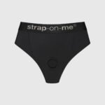 Трусики-бразиліана з фіксацією дилдо Strap-On-Me Harness Lingerie Idole – M – Black, високі