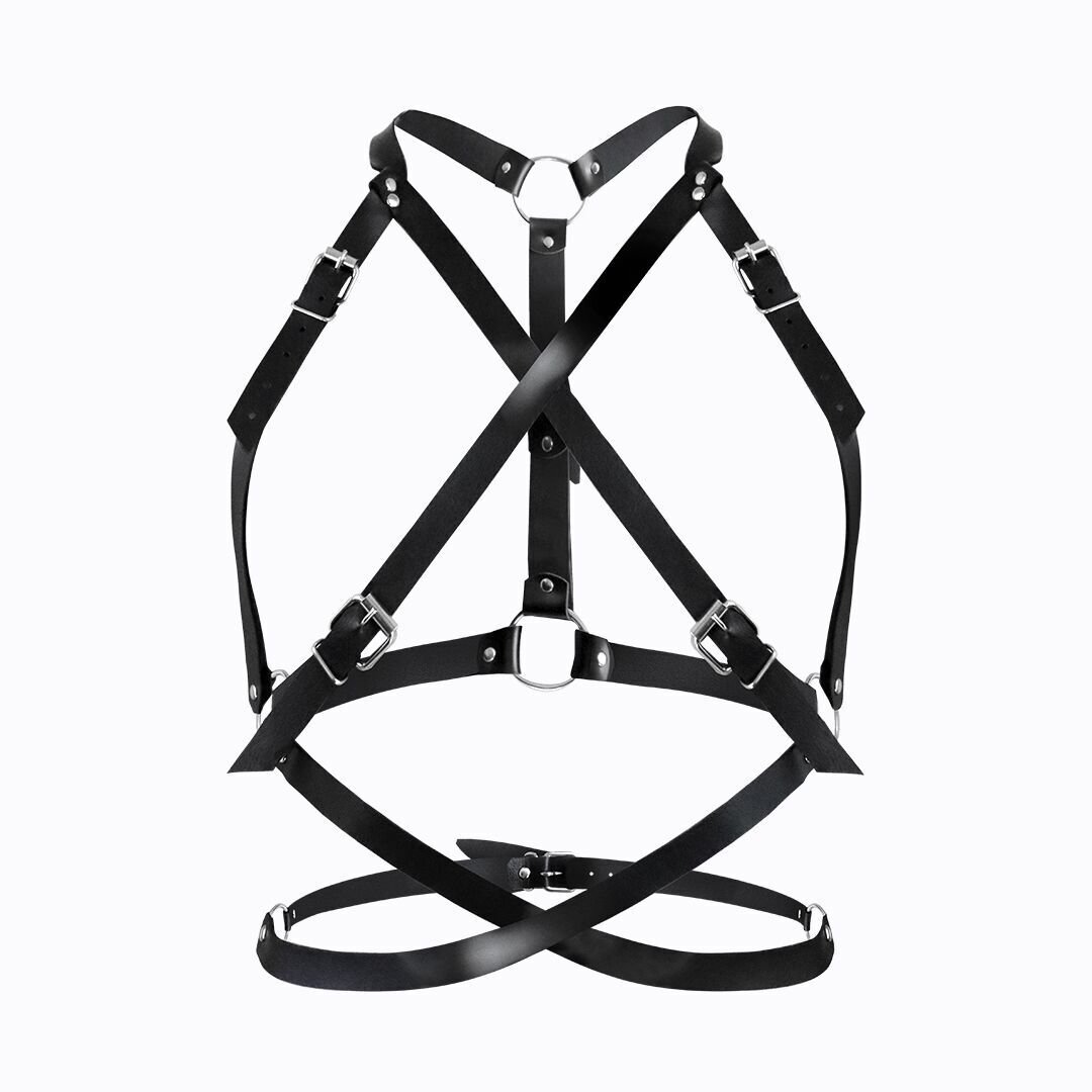 Портупея жіноча Art of Sex - Agnessa Leather harness, Чорний L-2XL Портупея жіноча Art of Sex - Agnessa Leather harness, Чорний L-2XL