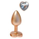 Алюмінієва анальна пробка Dream Toys GLEAMING LOVE з декоративним каменем, М