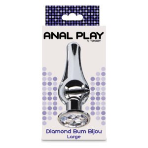 Анальная пробка металлическая TOY JOY Diamond, L, 13 × 9,5 см