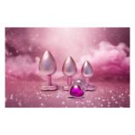Анальна пробка рожева Dream Toys Gleaming Love з декоративним каменем у вигляді серця, S
