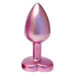 Анальна пробка рожева Dream Toys Gleaming Love з декоративним каменем у вигляді серця, S