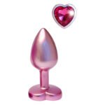 Анальна пробка рожева Dream Toys Gleaming Love з декоративним каменем у вигляді серця, S