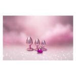 Анальна пробка рожева Dream Toys Gleaming Love з декоративним каменем у вигляді серця, S